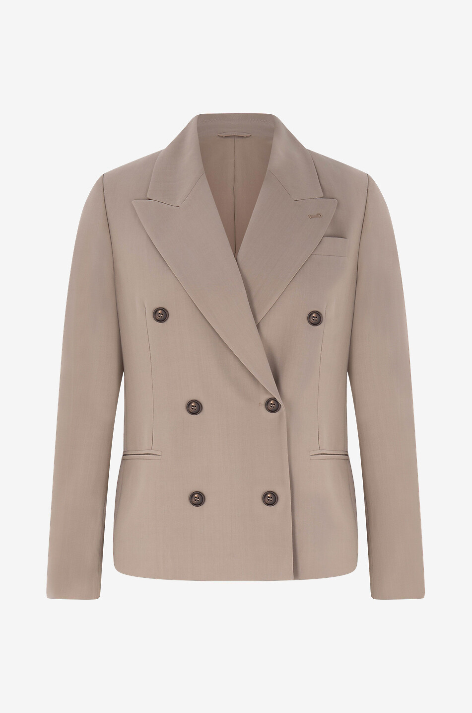 Double-breasted wool blend blazer