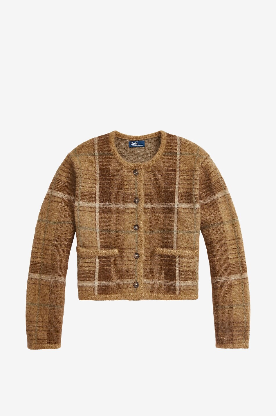 Karierter Cardigan aus Alpakamischgarn