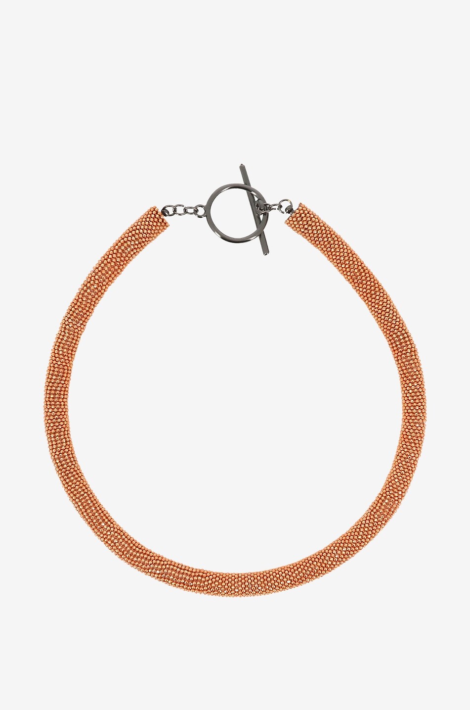 Collier ras du cou tubulaire en perles