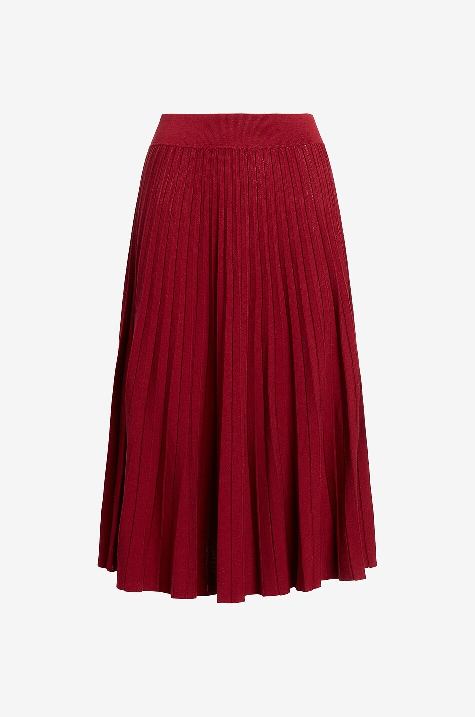 Sunburst pleat cotton blend midi skirt