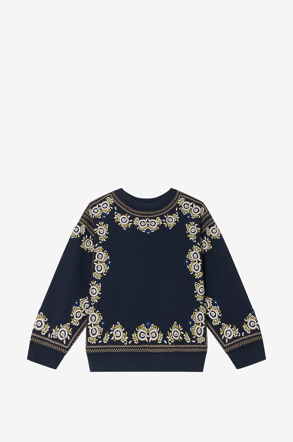 BONPOINT Besticktes Sweatshirt für Mädchen Dolores Mädchen DUNKELBLAU 1