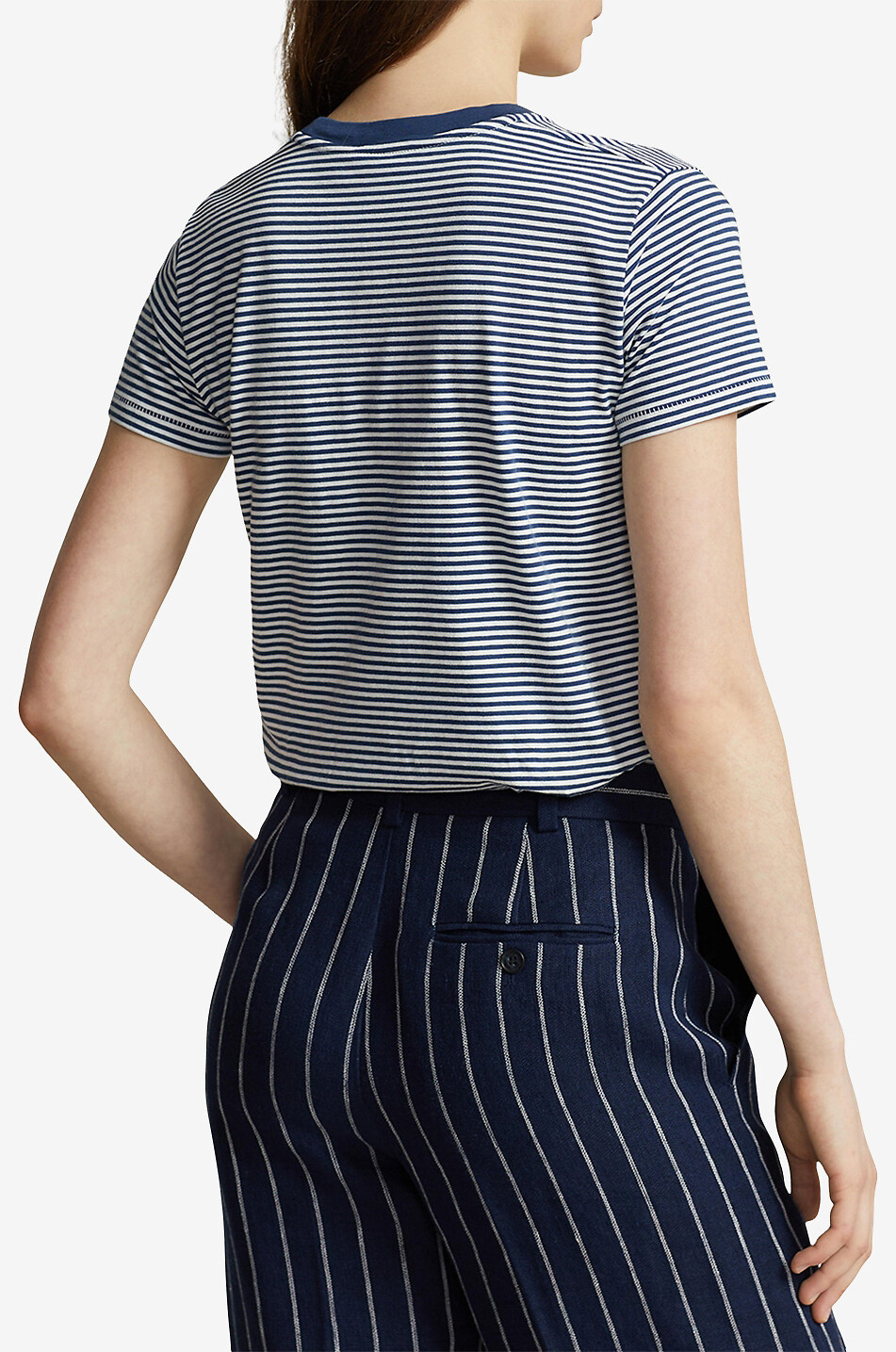 POLO RALPH LAUREN Fein gestreiftes T-Shirt mit Polo-Logo Damen BUNT 3