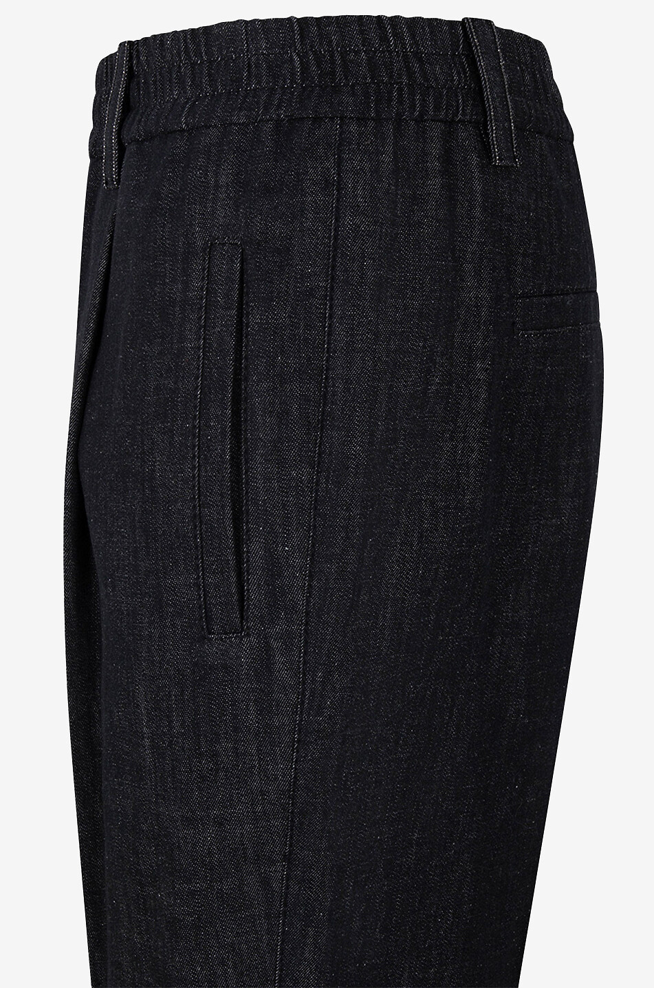 BRUNELLO CUCINELLI Shiny Loop dark-washed denim baggy trousers Women BLACK 3
