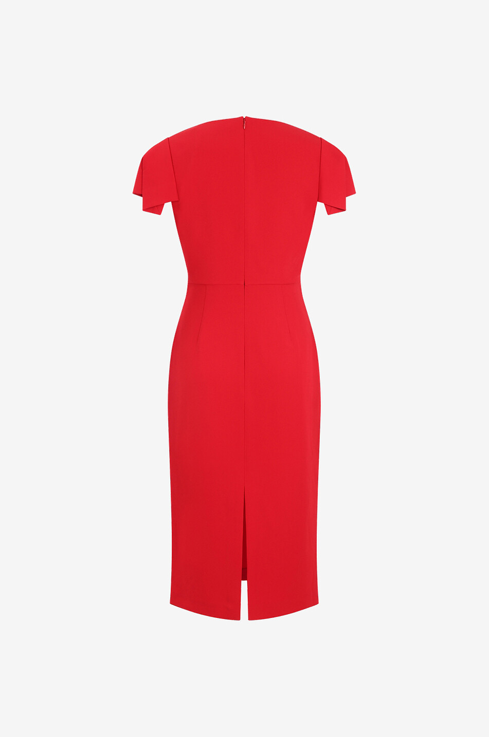 ROLAND MOURET Robe fourreau en cady drapé à manches cape Femme ROUGE 2