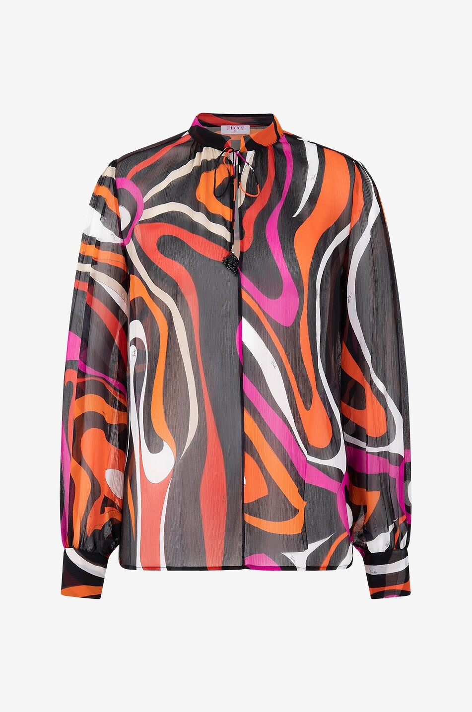PUCCI Marmo silk georgette blouse Women MULTI COLOURED 2 1