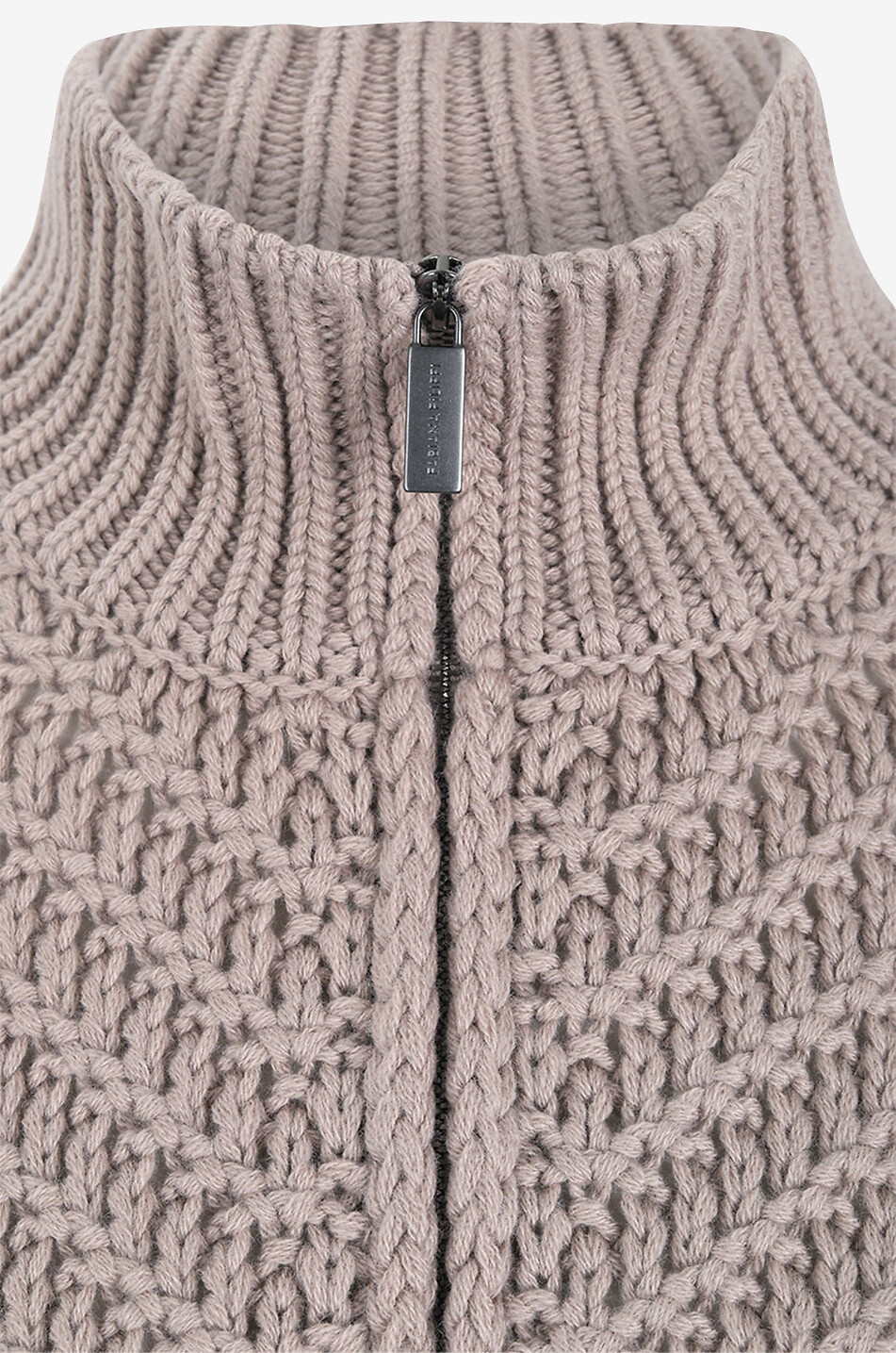 Cardigan zippé en cachemire à chevrons