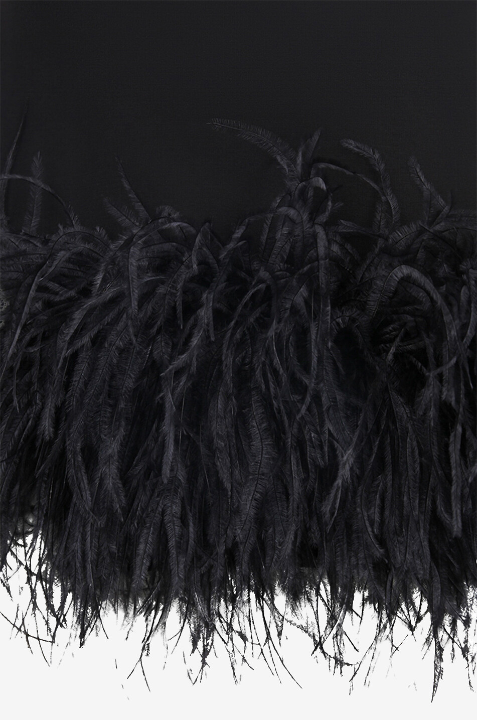 THE ATTICO Fujiko mini dress in jersey and feathers Women BLACK 4