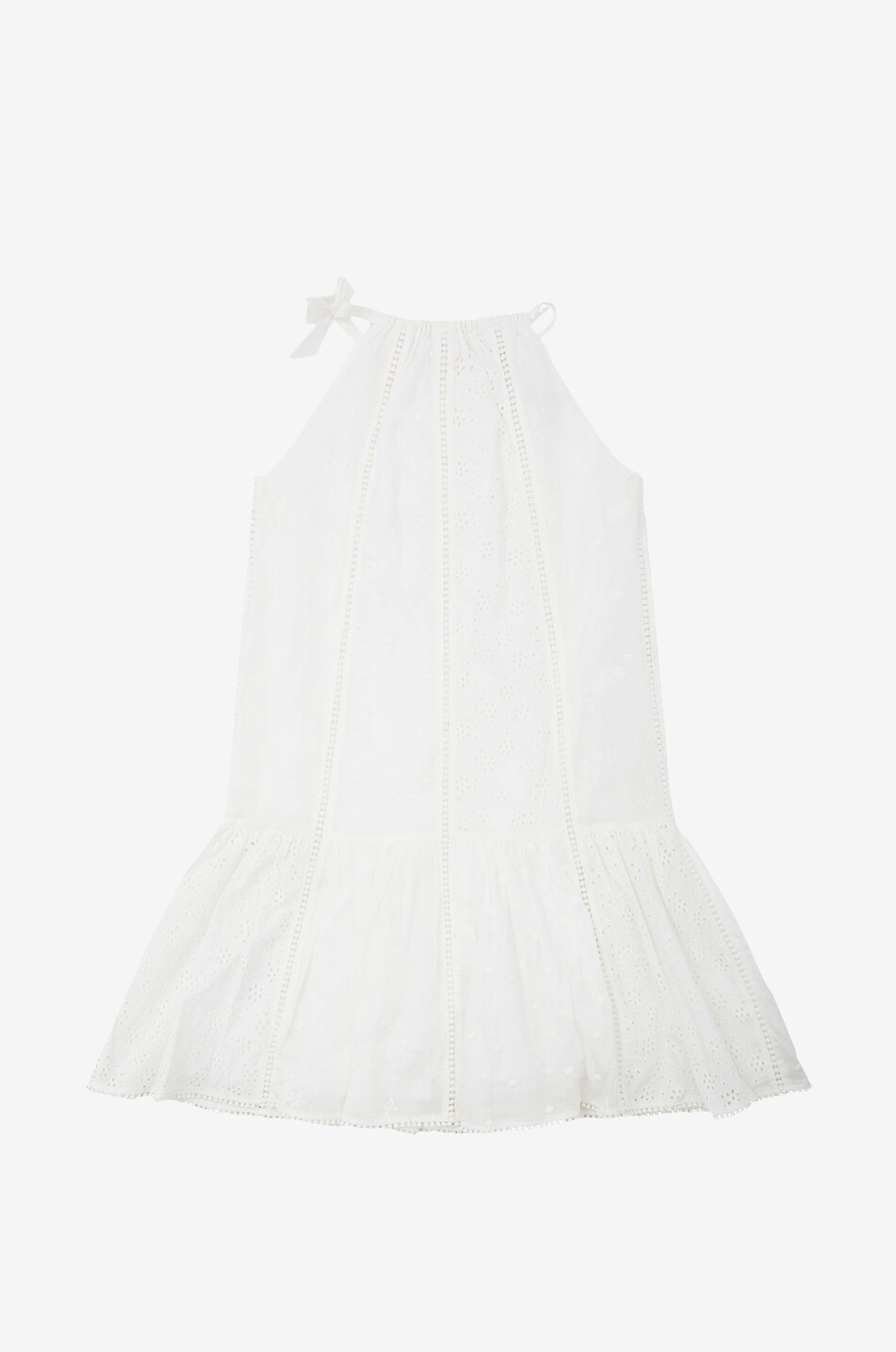 ZIMMERMANN Devi Lace Halter girl's sleeveless dress with openwork embroideries Girl EGGSHELL 2