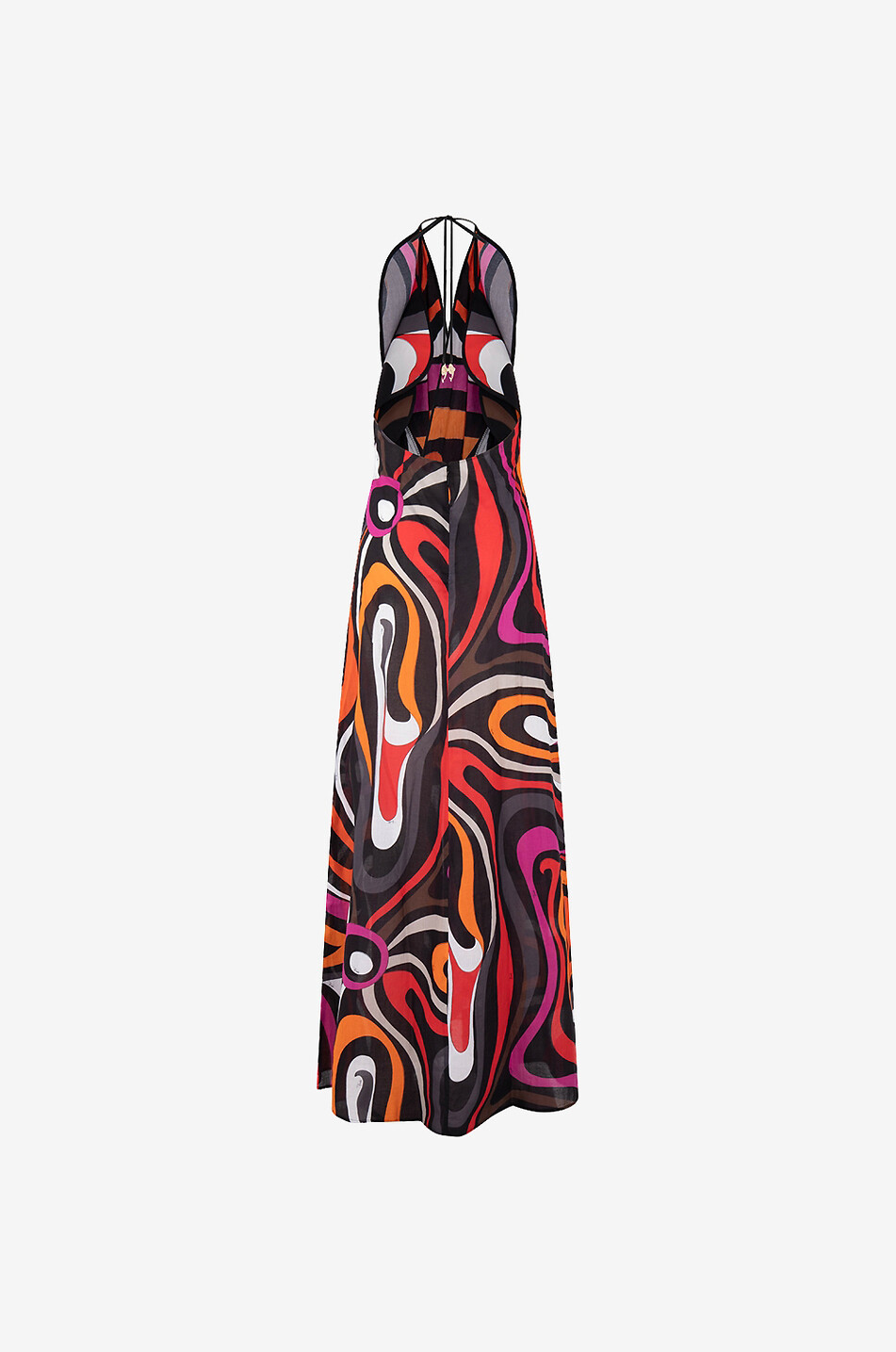 PUCCI Marmo long voile halterneck dress Women MULTI COLOURED 2 2