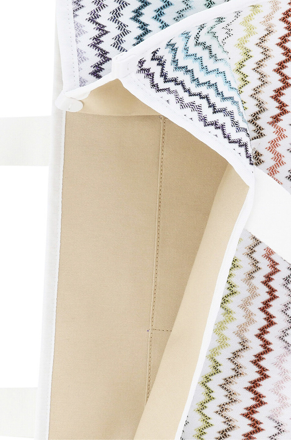 Glittering herringbone knit tote bag