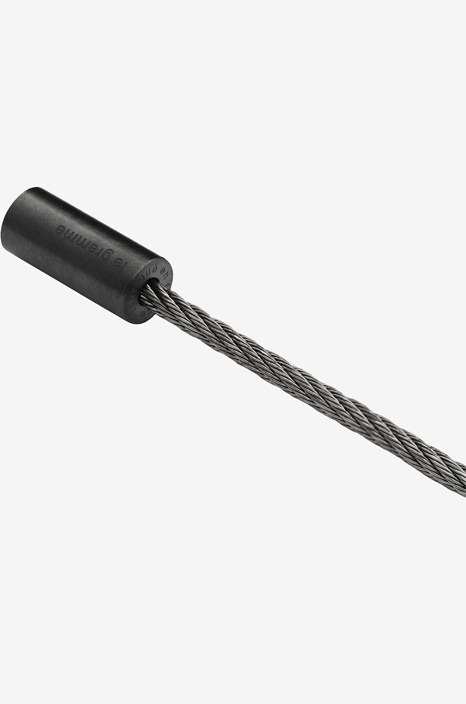 LE GRAMME Bracelet câble en argent brossé et céramique Câble Le 7g Homme NOIR 5