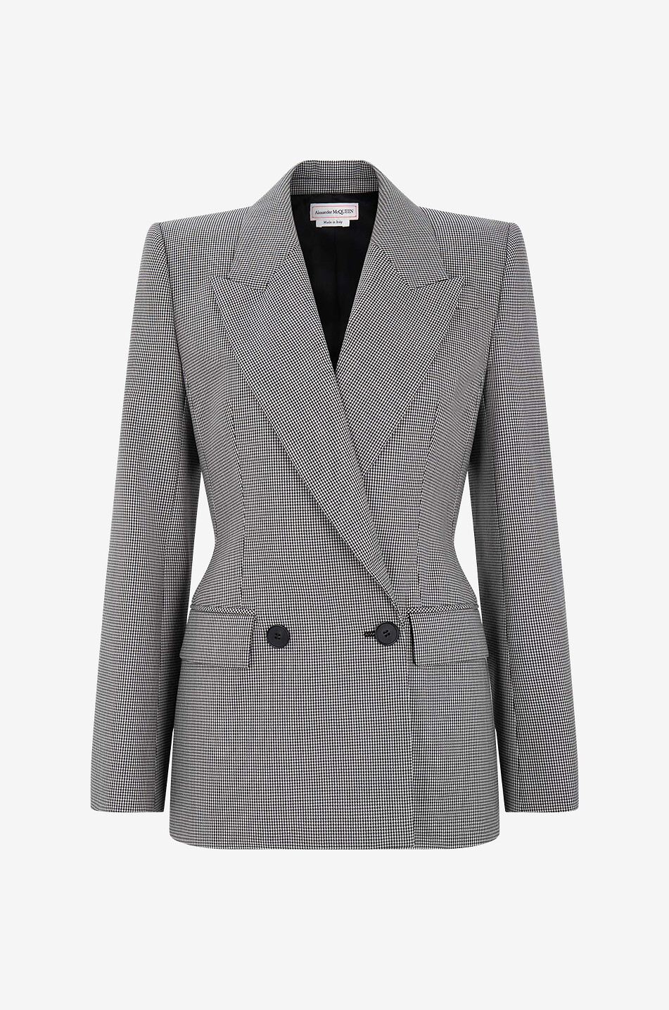 Blazer à boutonnage double motif pied-de-poule