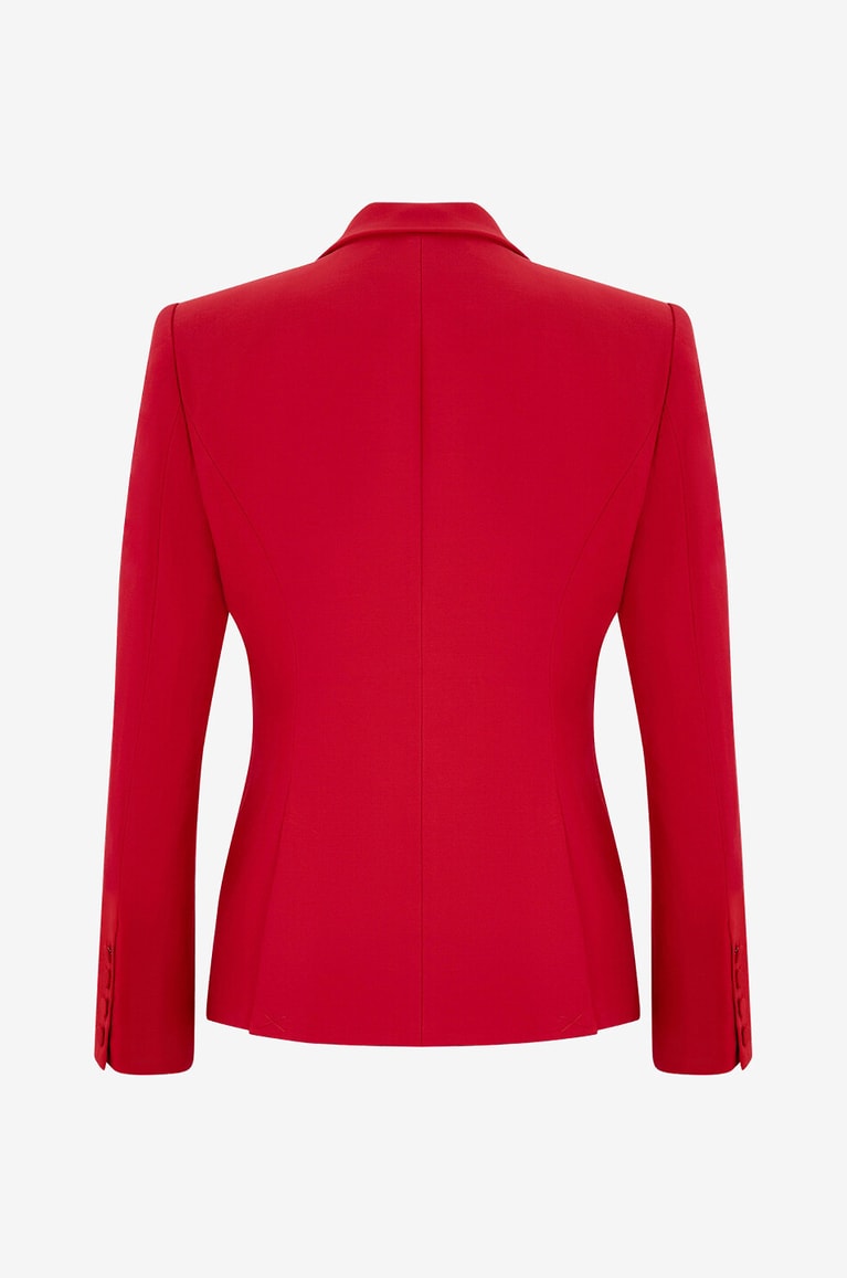 ROLAND MOURET Cinched wool and silk blazer Women RED 2