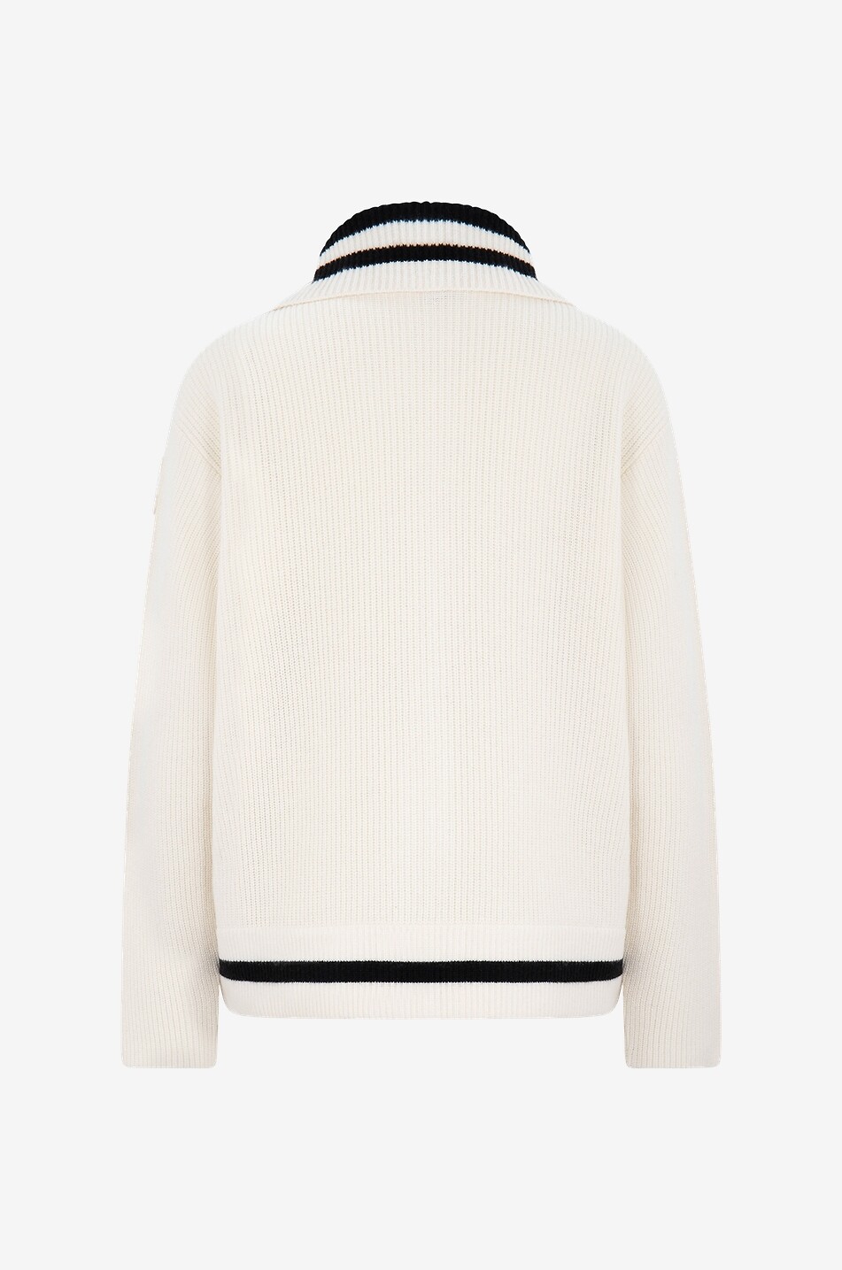 MONCLER Cardigan zippé en tweed et laine Femme BLANC 2