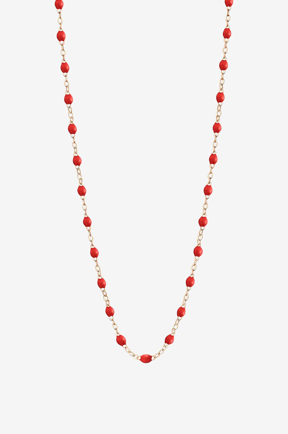 GIGI CLOZEAU Classique Gigi Coqueliquot rose gold and resin necklace Women MEDIUM RED 1