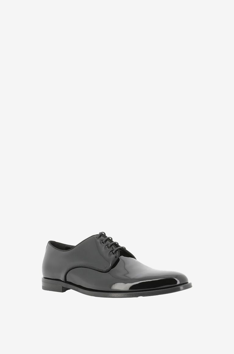 DOLCE & GABBANA Raffaello patent leather derby shoes Men BLACK 1