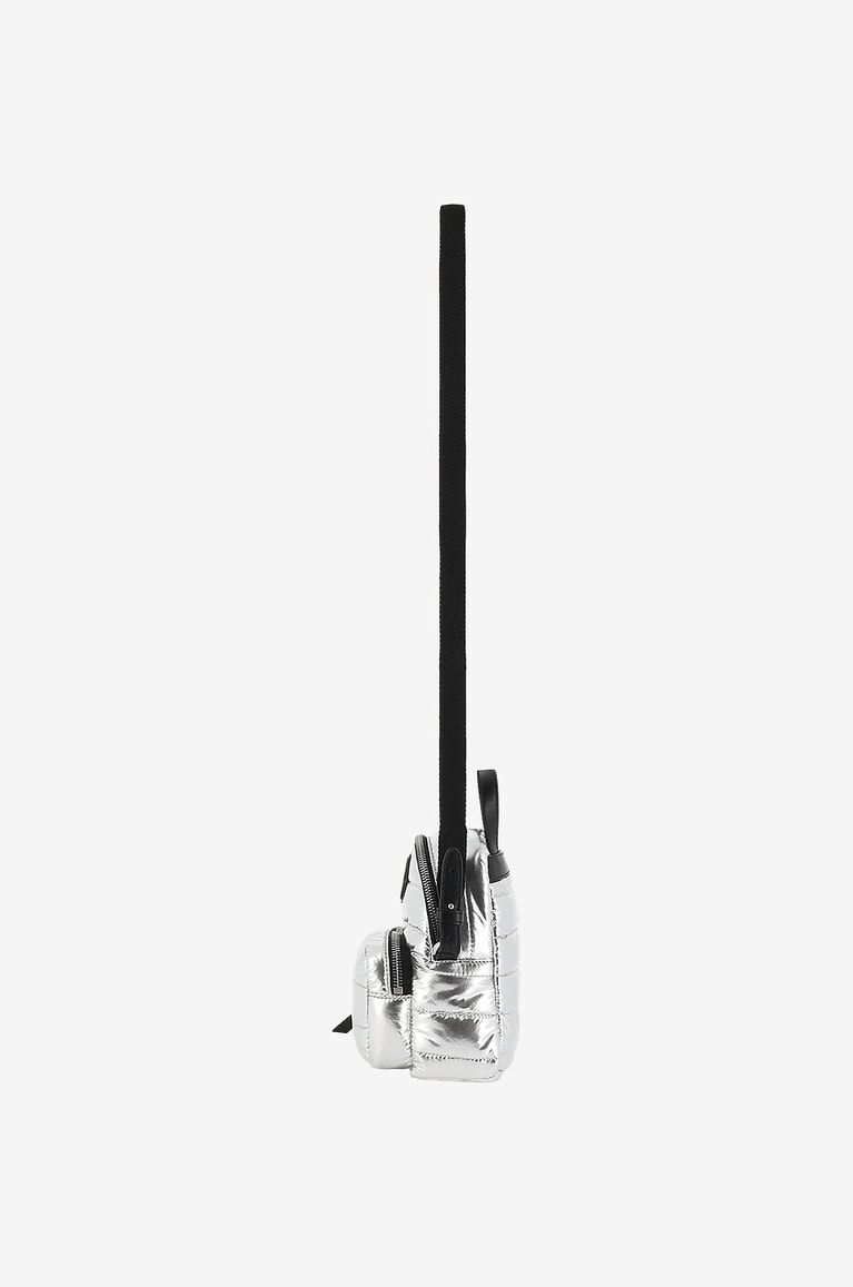 MONCLER Mini-sac porté croisé en nylon métallisé Kilia Small Femme GRIS 4