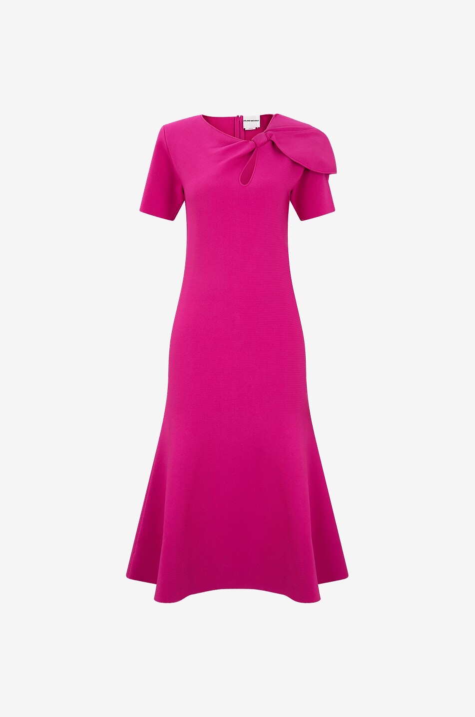 Robe midi évasée en maille détail noeud