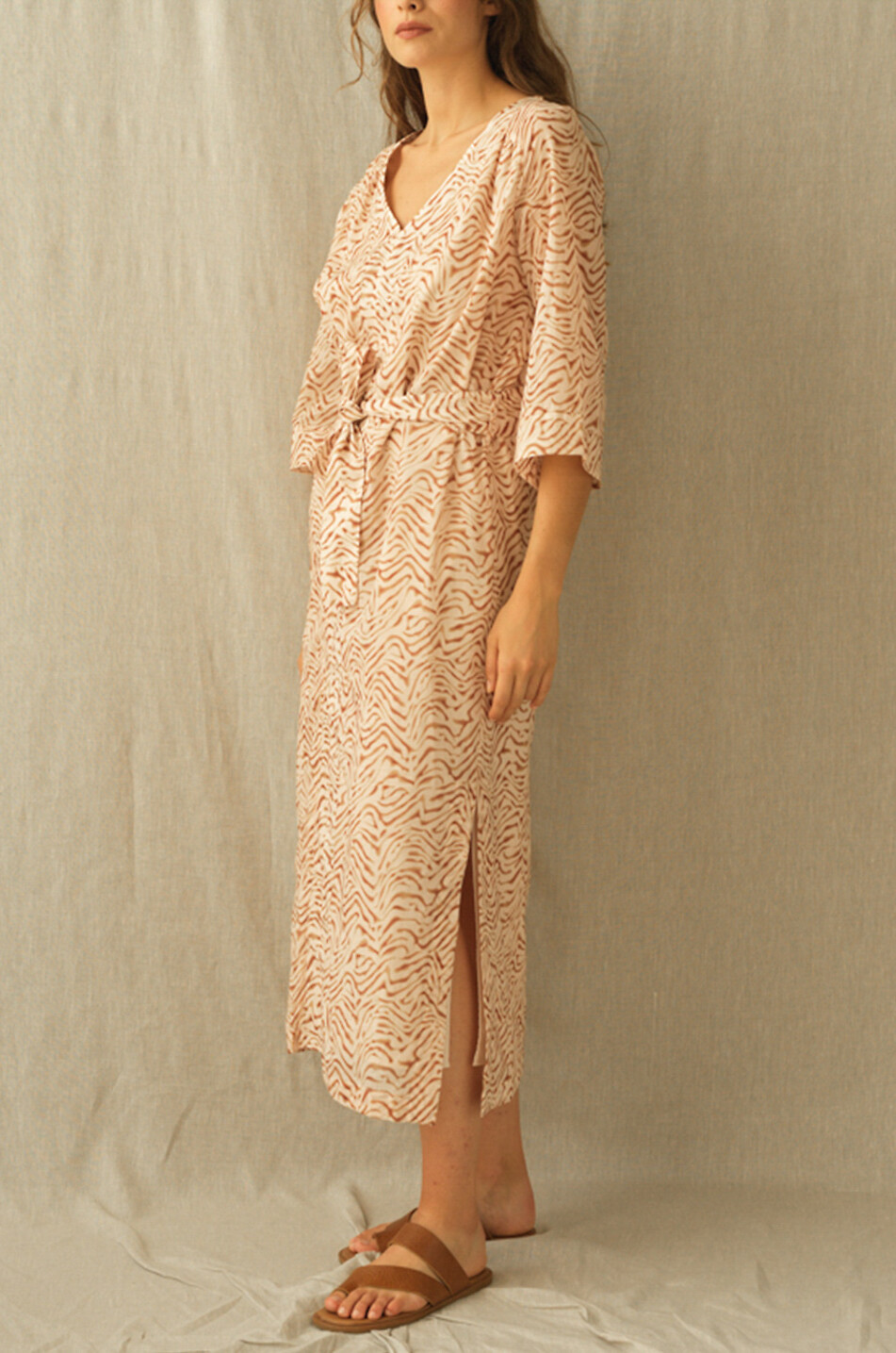 Robe midi imprimée en coton Danis