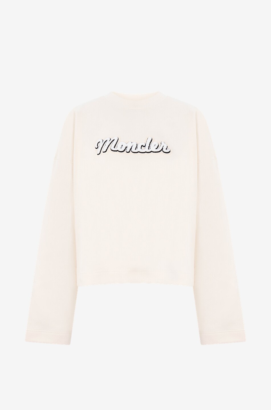 Boxy-Rundhalssweatshirt mit Bouclé-Logo