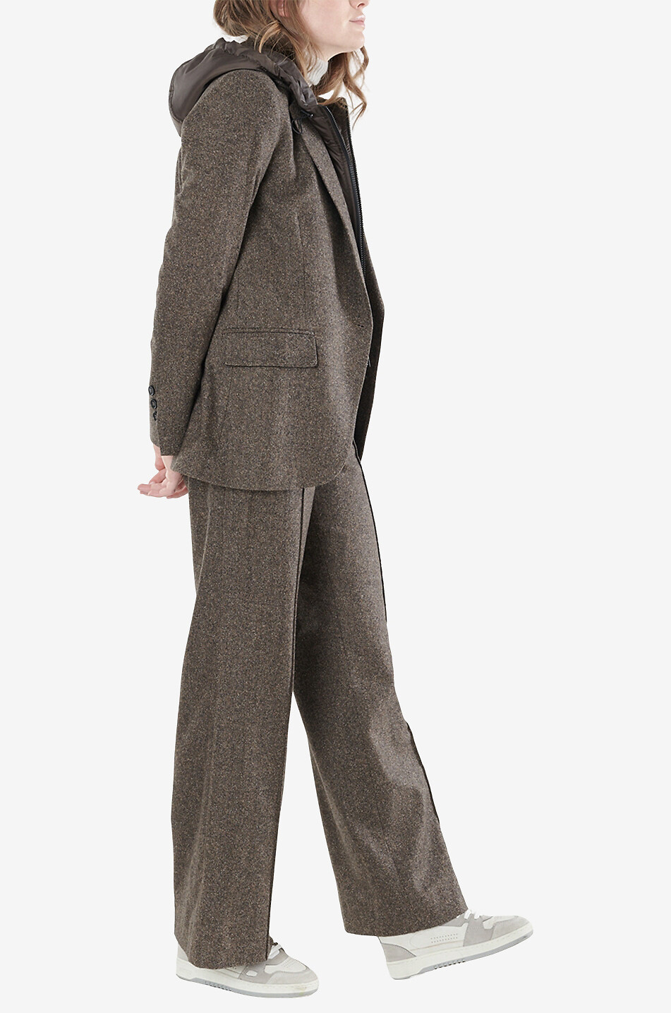 HANA SAN Pantalon droit en laine Ulrik Femme MARRON 4