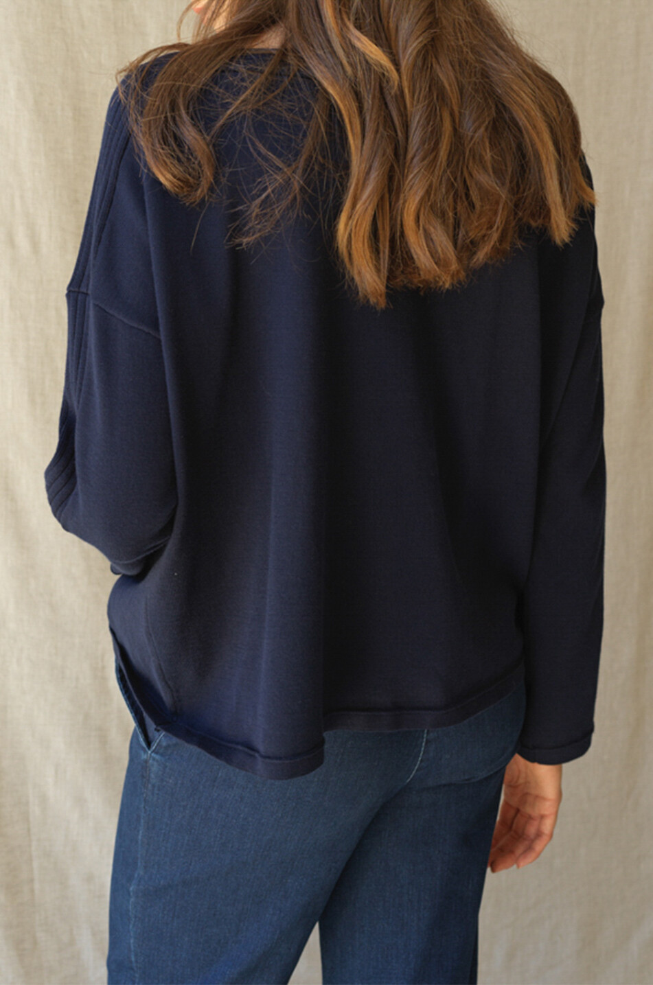Pull à manches longues en coton Fernandel