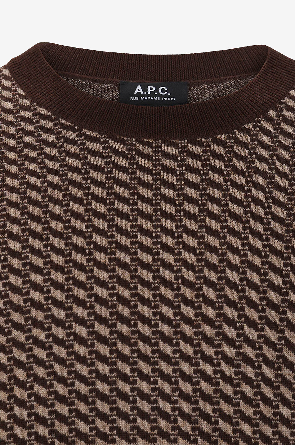 A.P.C. Pull jacquard en laine David Homme MARRON 4