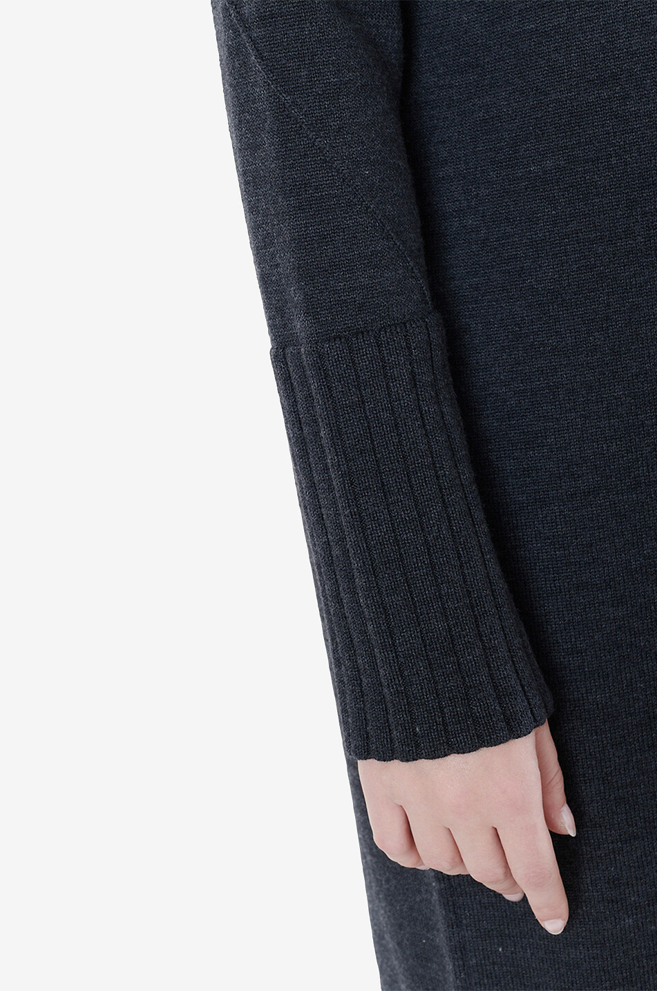 HANA SAN Robe pull courte en laine mérinos Lotta Femme GRIS FONCÉ 6