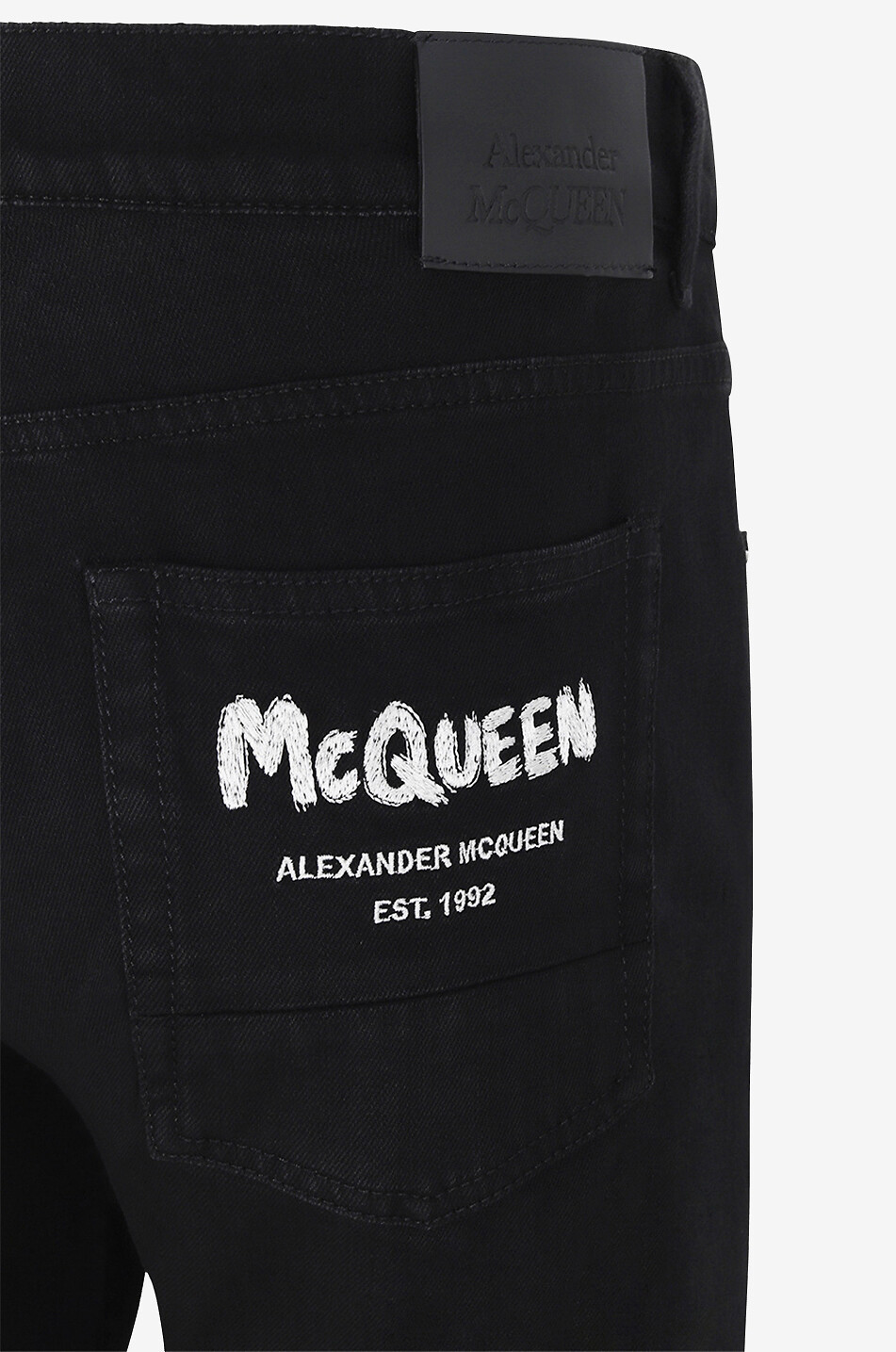ALEXANDER McQUEEN Schwarze bestickte Slim-Fit-Jeans McQUEEN Graffity Herren SCHWARZ 3