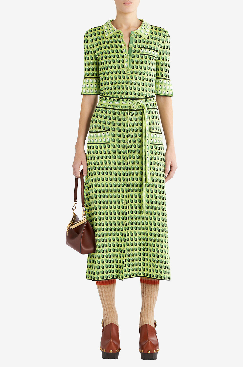 ETRO Jacquard-Strickrock mit Mikro-Krawattenmotiv Damen GRÜN 5