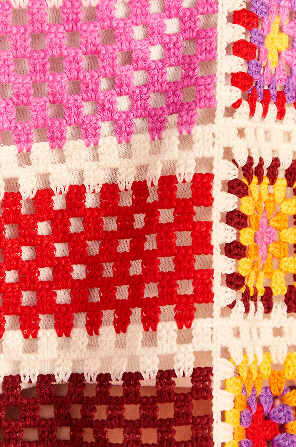 Mini short ajouré Mixed Crochet Stripes