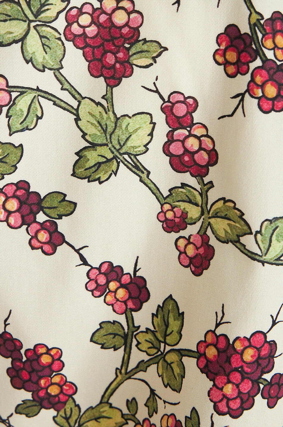 Top en sergé de coton à manches bouffantes Berries