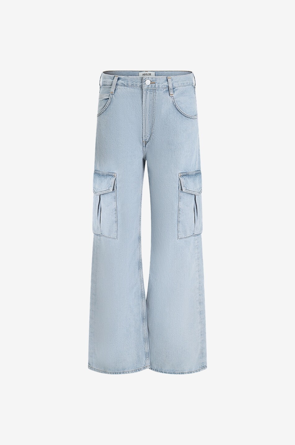 Minka Cargo organic cotton wide-leg cargo jeans