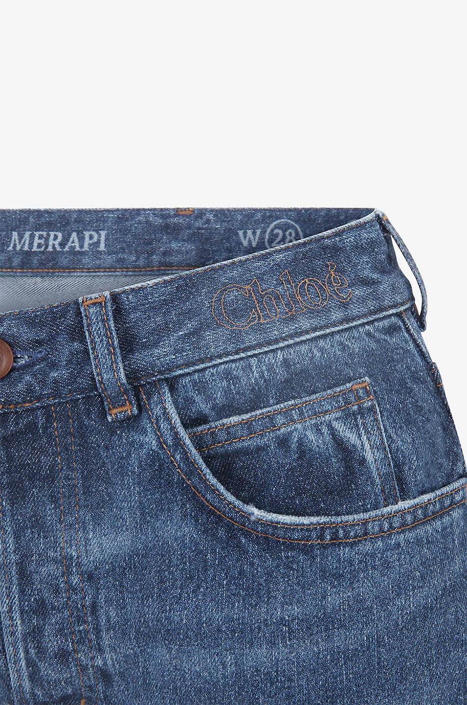 Glockenjeans mit hoher Taille Merapi Faded Denim