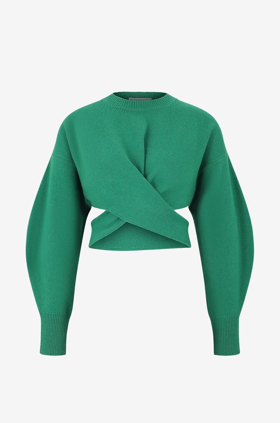 ALEXANDER McQUEEN Bauchfreier Pullover mit Drapierung Damen GRÜN 1