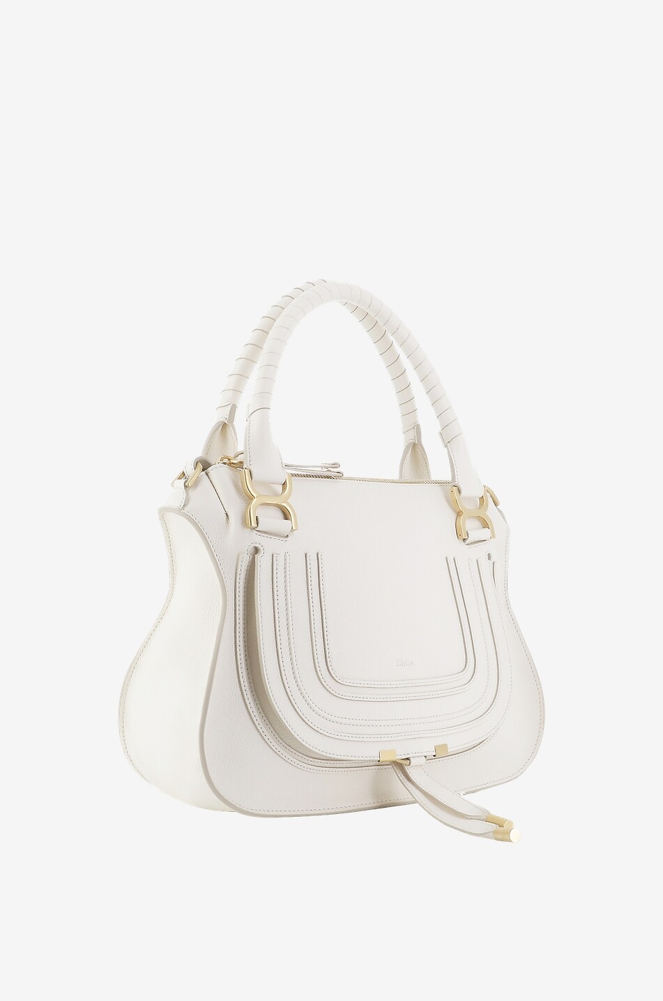 CHLOE Marcie Medium double carry grained leather bag Women WHITE 2