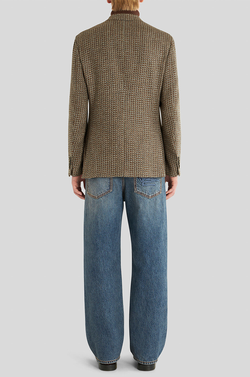 Blazer en tweed à boutonnage simple