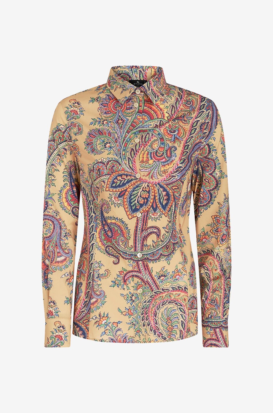 Chemise ajustée en coton stretch imprimée Paisley