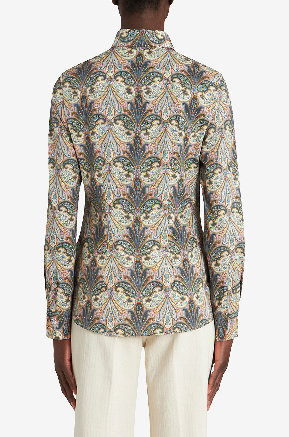 Chemise ajustée en popeline Paisley Florals