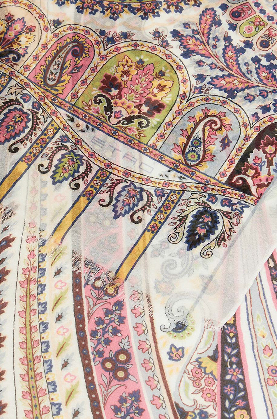 ETRO Delhy georgette scarf with Paisley pattern Women MULTI COLOURED 3
