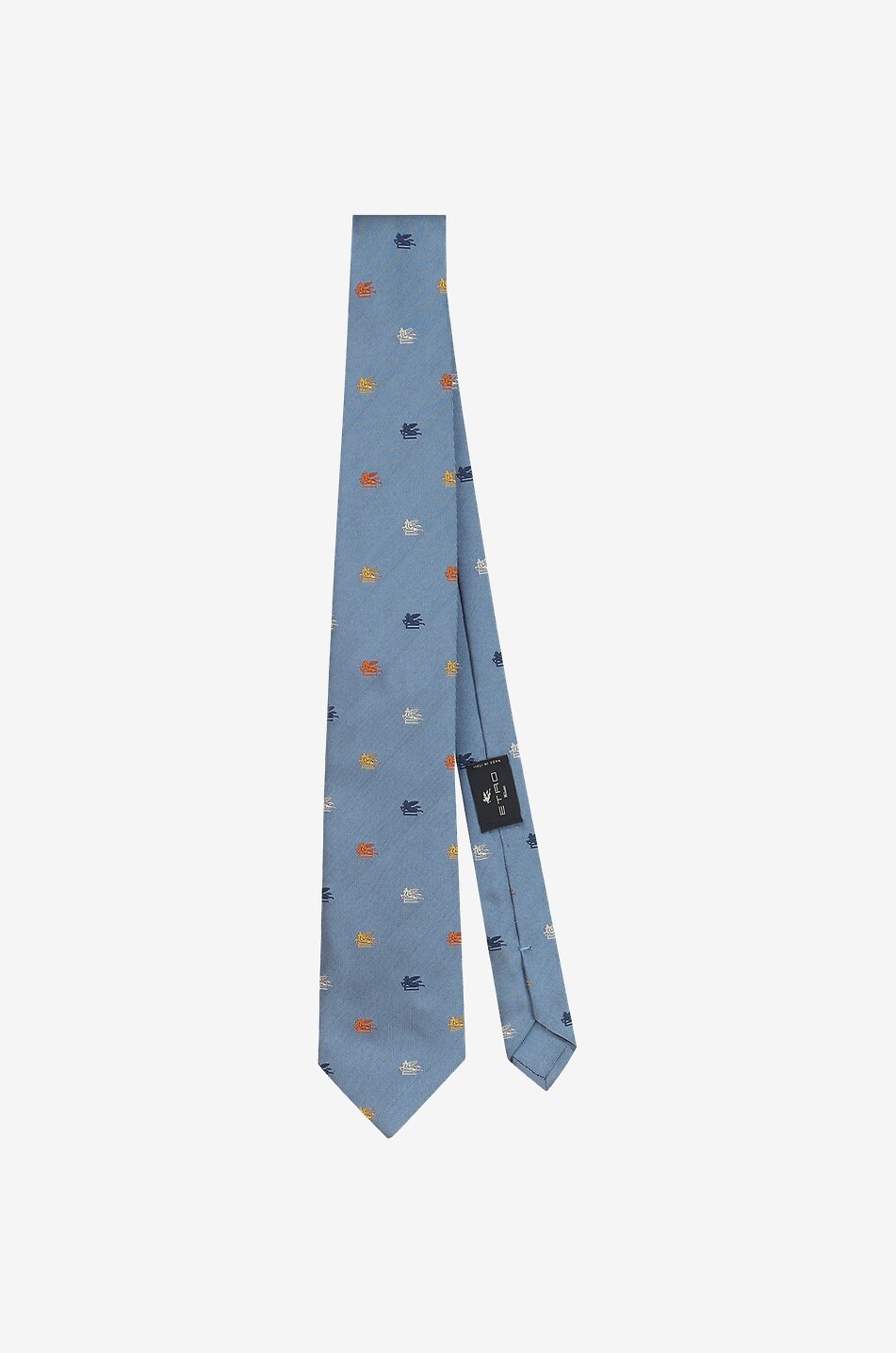 ETRO Cravate en soie brodée Pegaso Homme BLEU CLAIR 1