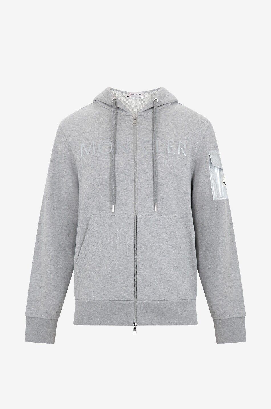 Moncler zip hoodie grey on sale