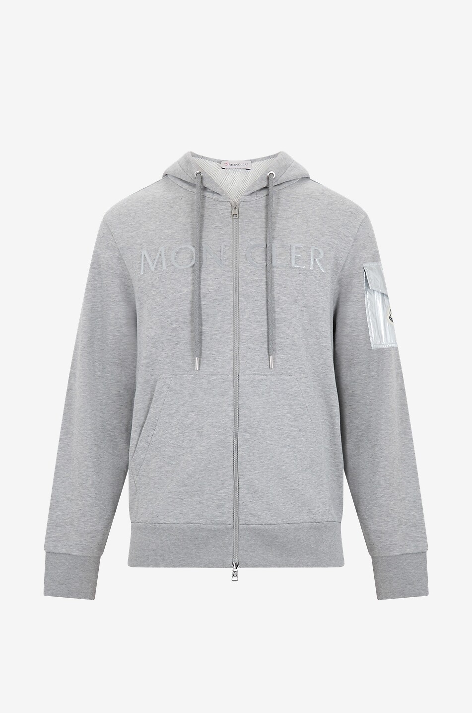 Hooded full-zip sweatshirt with silver-tone detailing