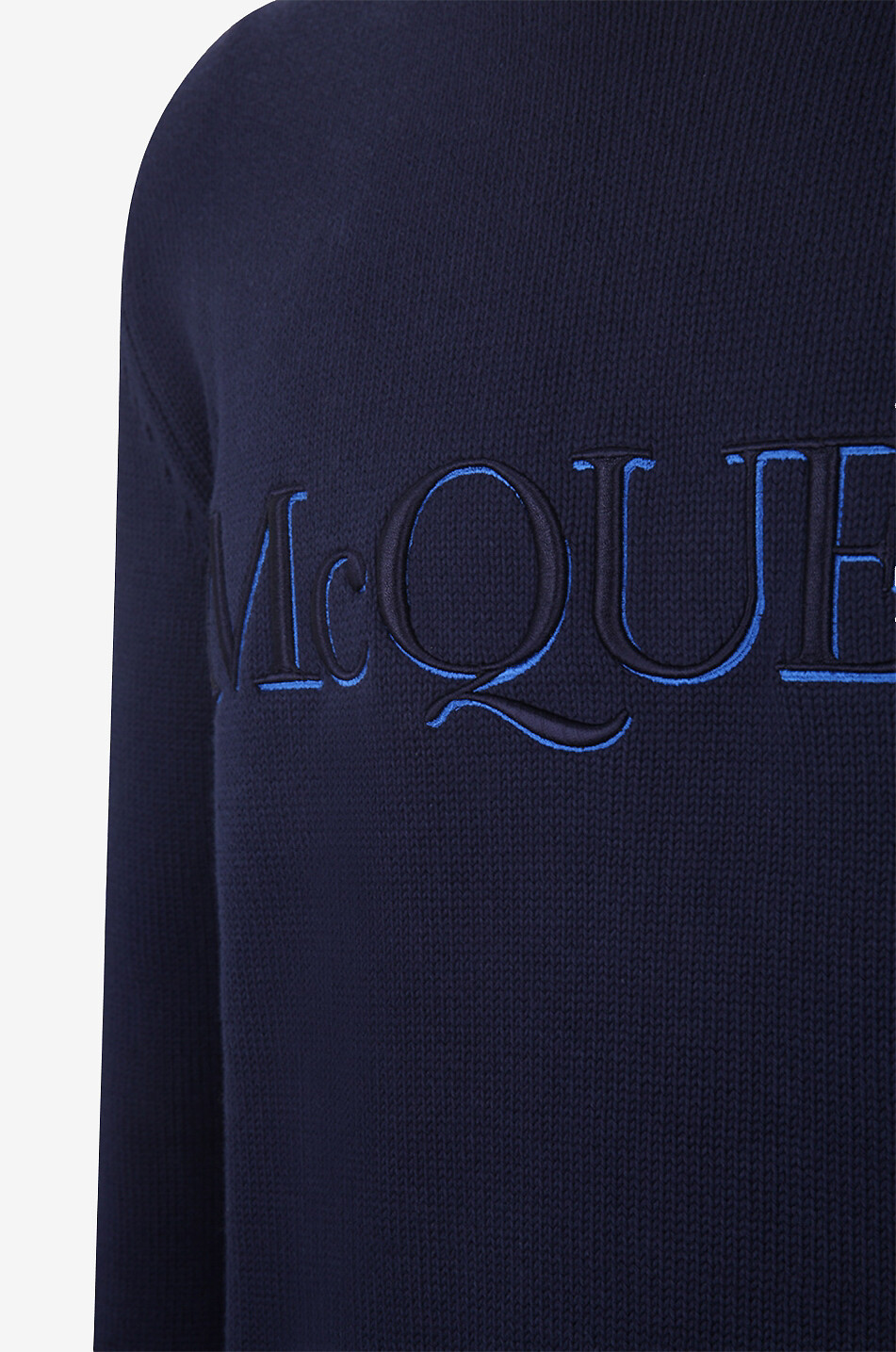 ALEXANDER McQUEEN Dicker Baumwollpullover mit Stickerei McQUEEN Herren Farblos 3