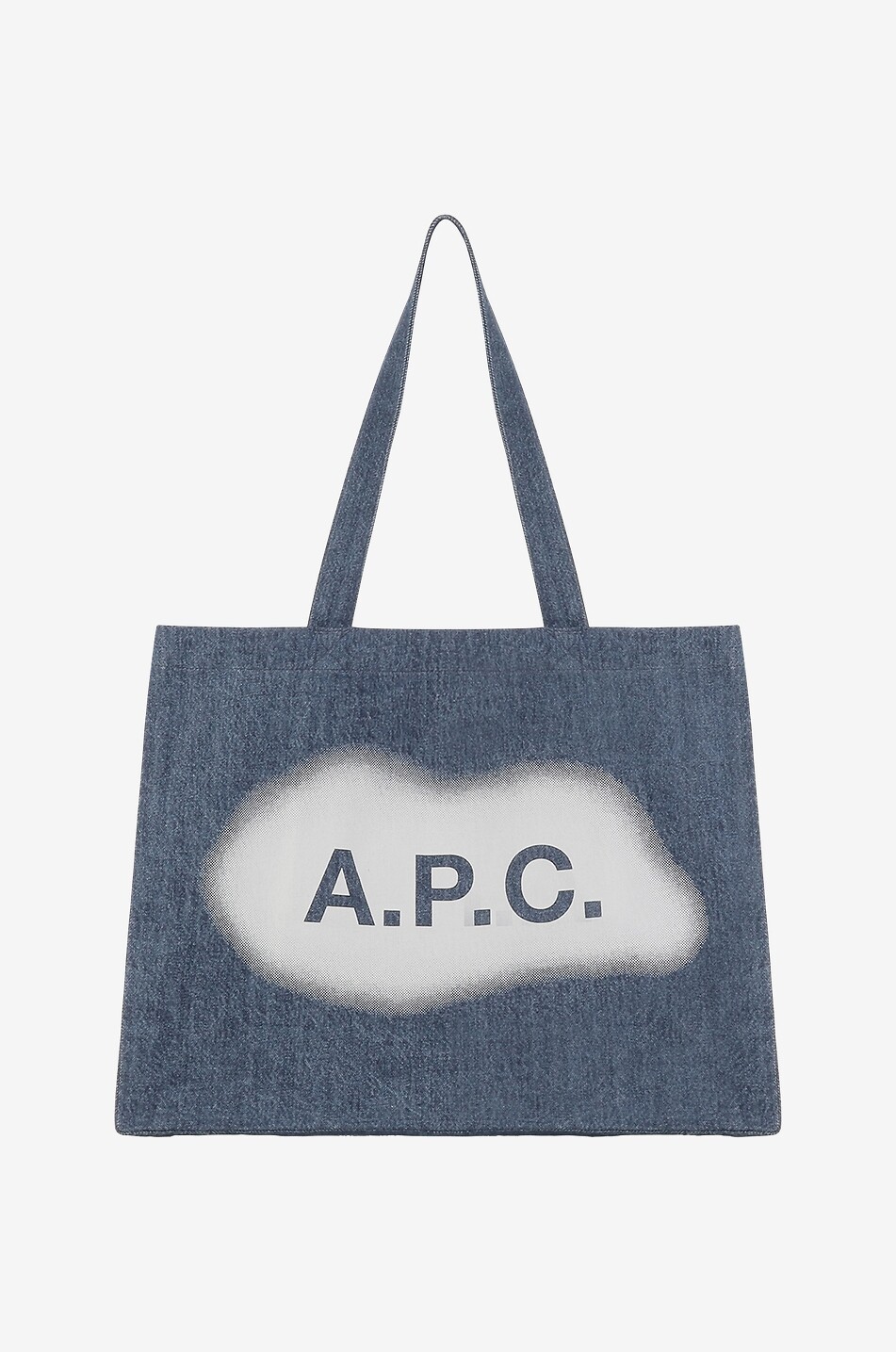 Horizontaler Shopper aus ausgewaschenem Denim Diane