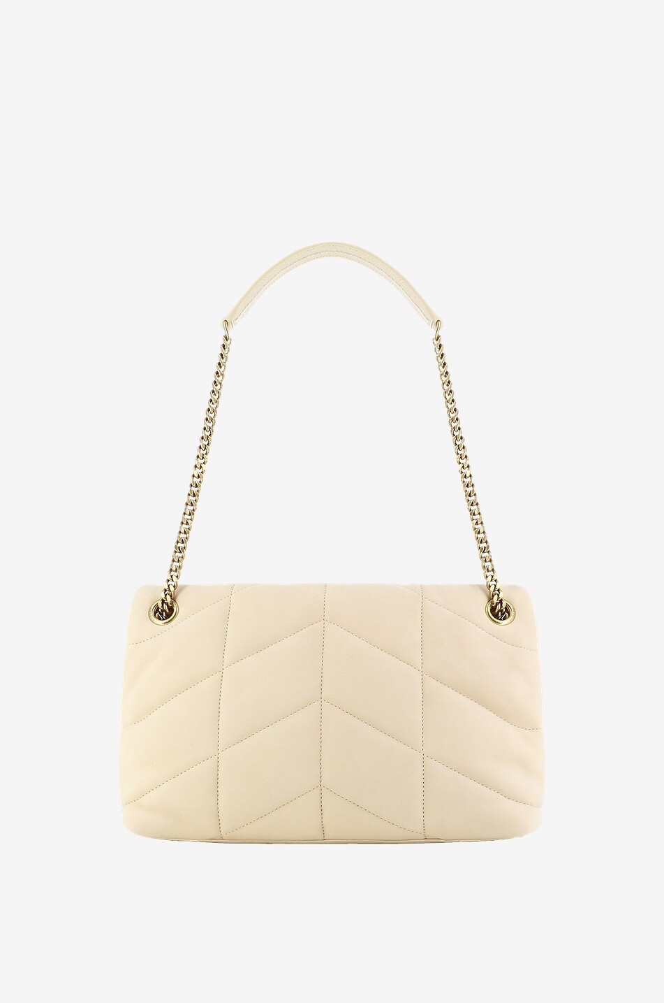 SAINT LAURENT PARIS Puffer Small quilted nubuck leather shoulder bag Women BEIGE 3