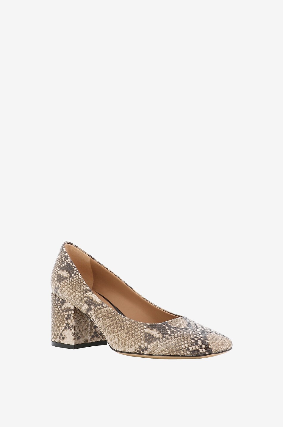 BONGENIE Escarpins à talon carré en cuir effet python Femme MULTICOLORE 1