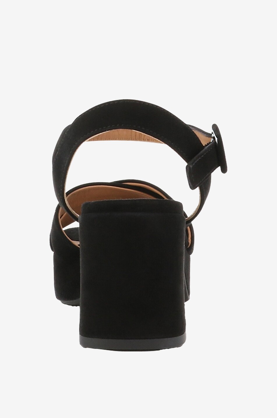 Sandales à plateau et talon carré en daim