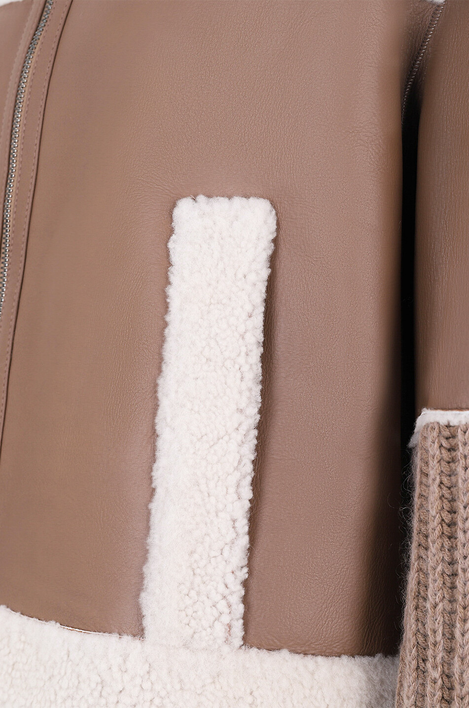 Warm bi-material boxy jacket