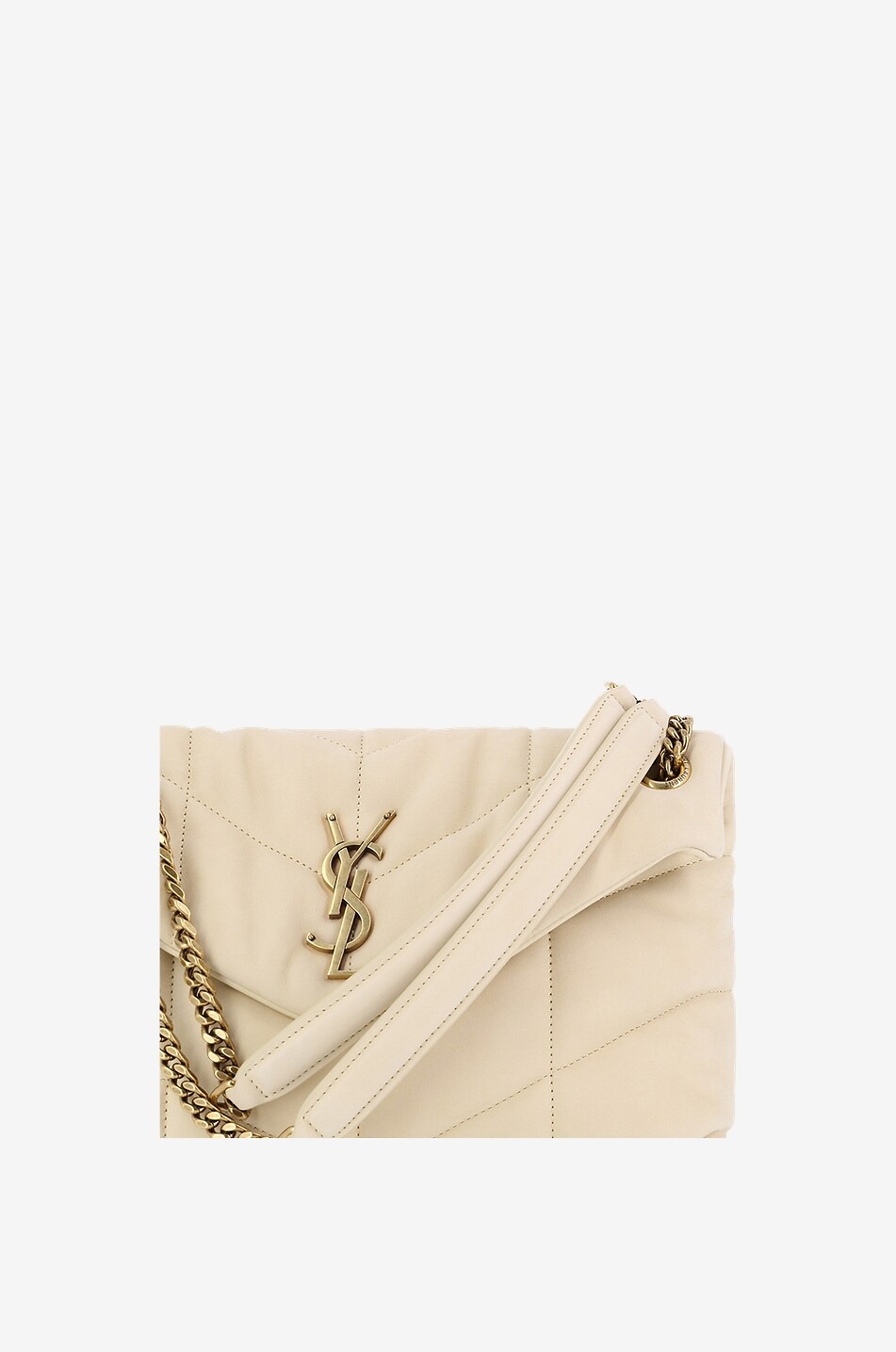 SAINT LAURENT PARIS Puffer Small quilted nubuck leather shoulder bag Women BEIGE 6